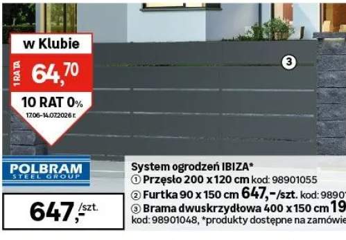 przęsło ogrodzeniowe