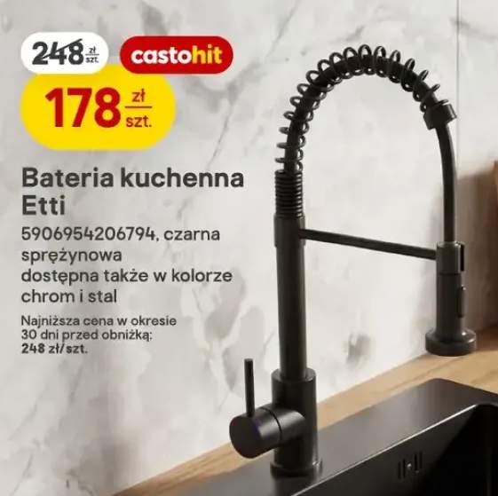 Bateria kuchenna Etti czarna sprężynowa +2 warianty