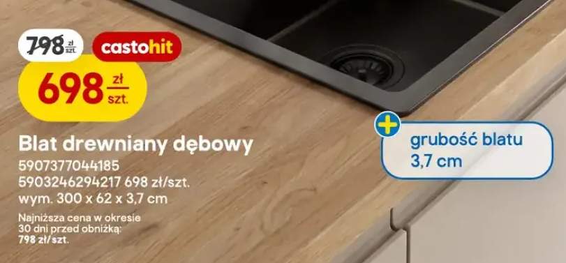 Blat drewniany dębowy