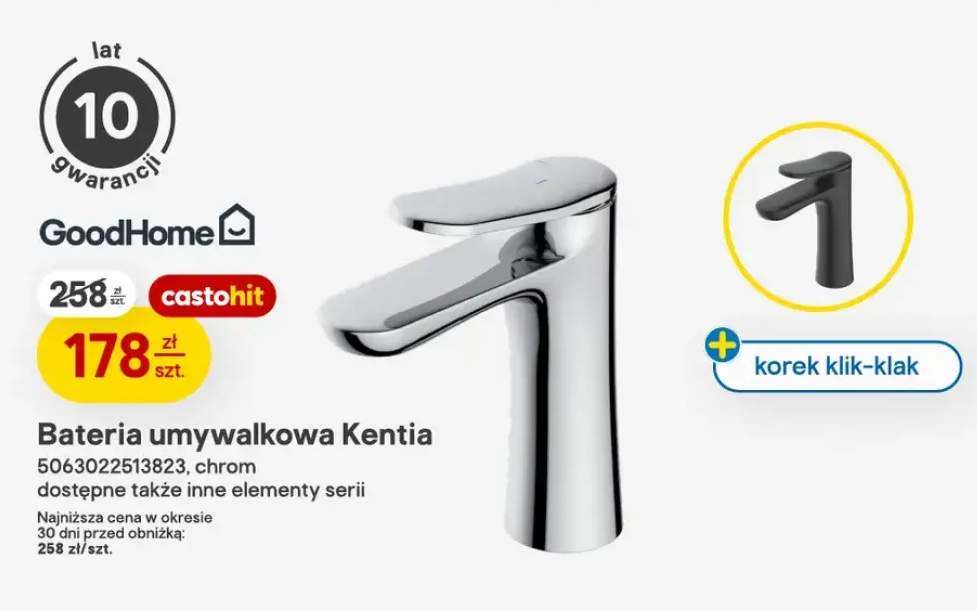 Bateria umywalkowa GoodHome Kentia chrom