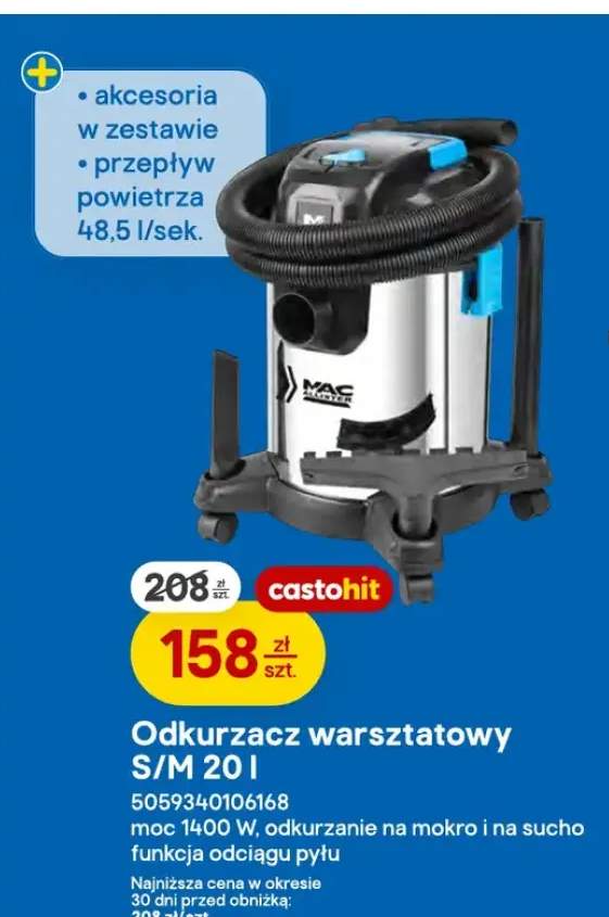 Odkurzacz warsztatowy Mac Allister S/M 20 l