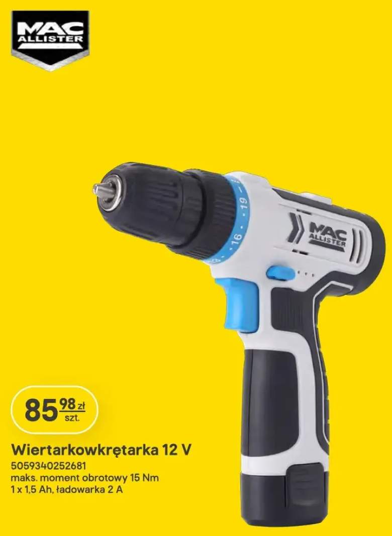 Wiertarkowkrętarka akumulatorowa Mac Allister