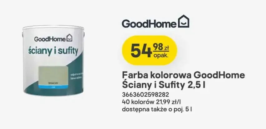 Farba kolorowa GoodHome Ściany i Sufity