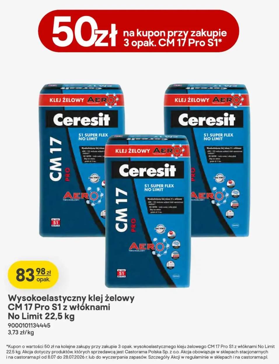 Klej żelowy Ceresit CM 17 Pro S1 z włóknami No Limit