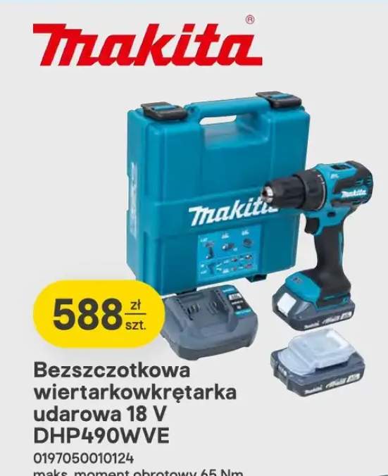 Bezszczotkowa wiertarkowkrętarka udarowa DHP490WVE Makita